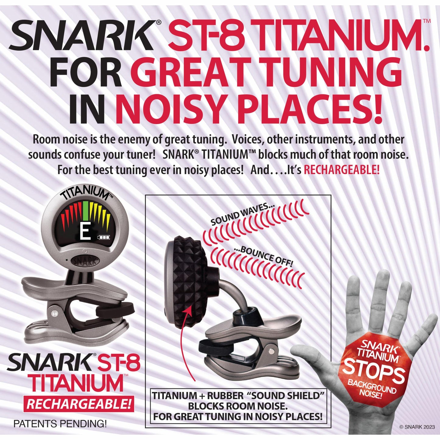Snark ST-8 Titanium Super Tight Chromatic All-instrument Tuner -NEW