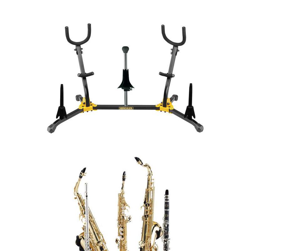 Hercules Stands DS538B Adjustable Multi-Instrument Stand for Saxophones and Flute/Clarinet