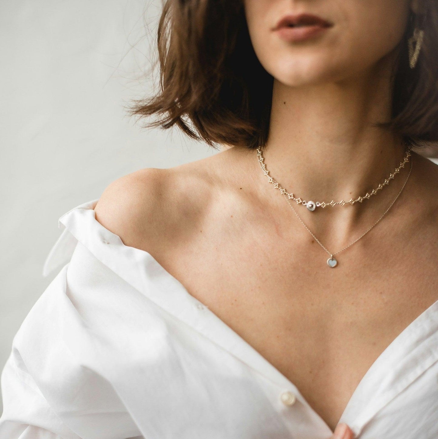 10k White Gold Snuggable Hoop Earrings