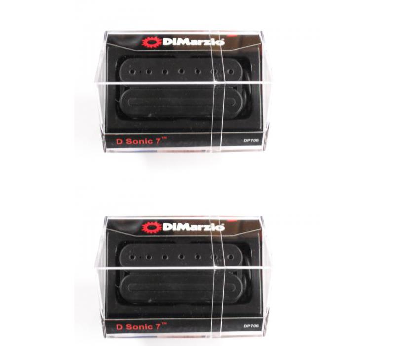 D Sonic 7 String Bridge Humbucker Pickup DiMarzio DP706 with Black Poles and Rail
