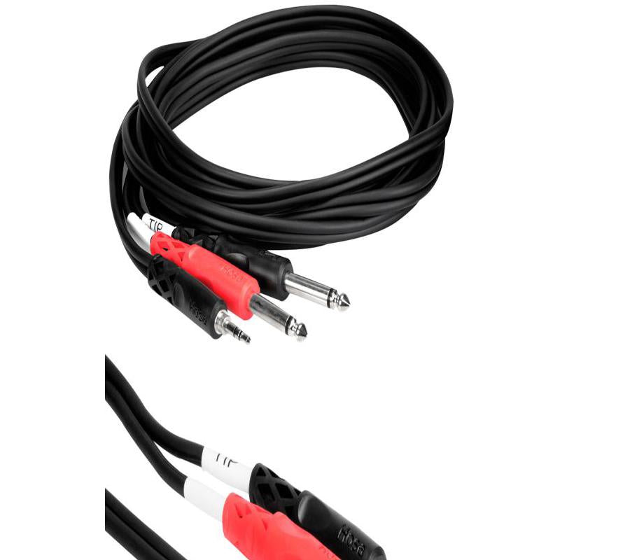 3.5mm Stereo TRS to Dual 1/4" TS Cable 10FT Hosa CMP-159