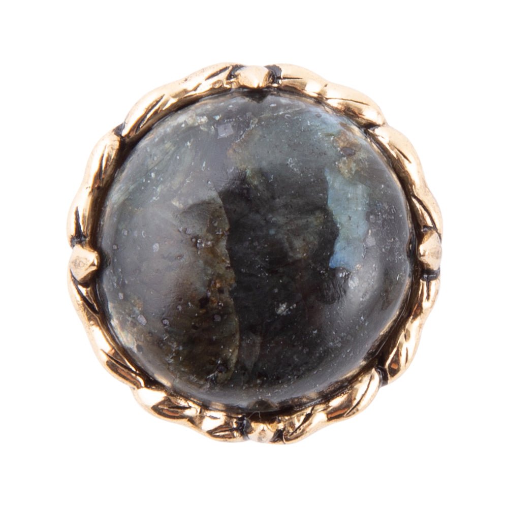 Black Labradorite Golden Statement Ring Bronze Barse Jewelry