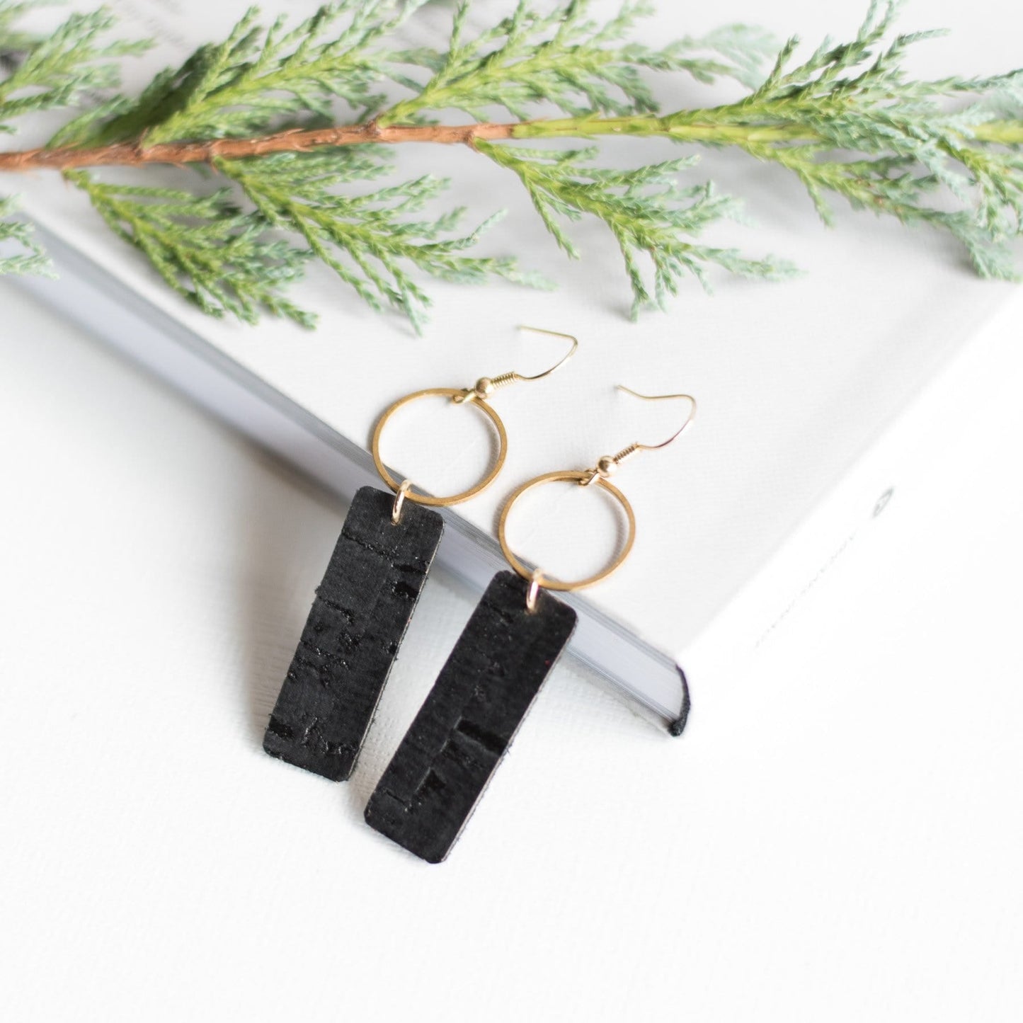 Matte Black Lightweight Earrings Handmade Mia by Sela Designs