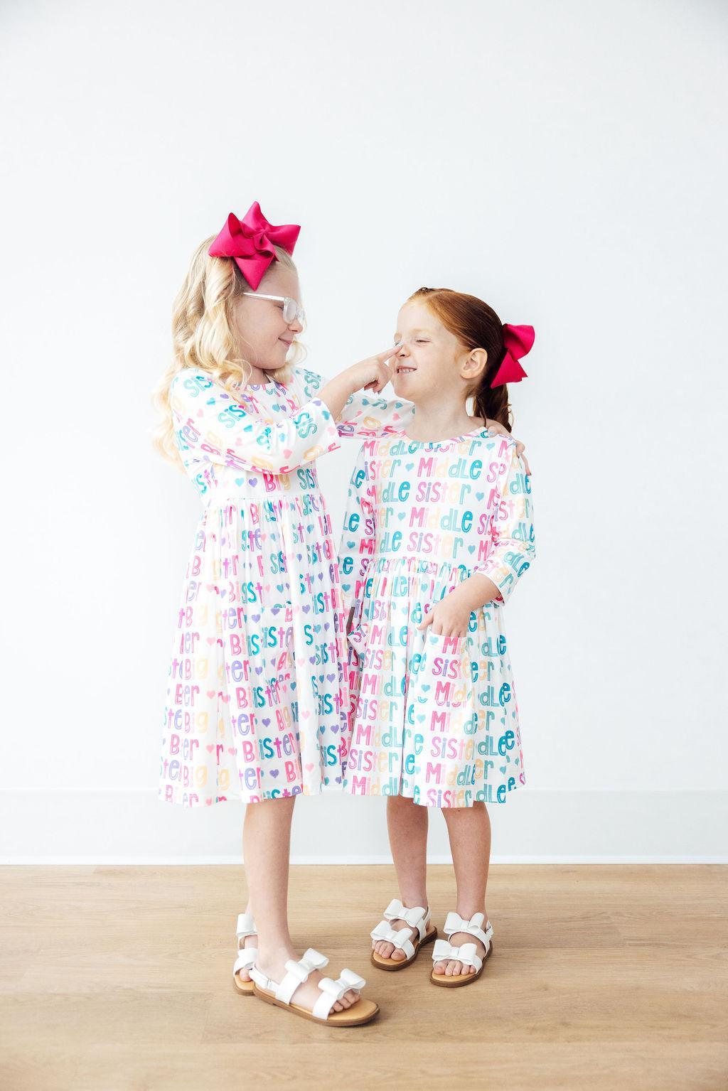 3/4 Sleeve Pocket Twirl Dress Big Sister Mila & Rose