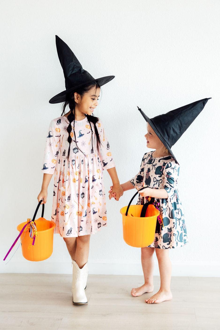 Hey Boo 3/4 Sleeve Twirl Dress with Pocket