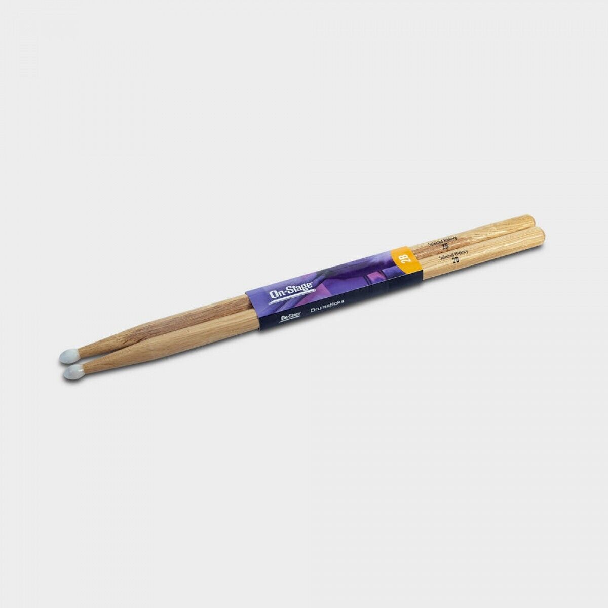 Hickory Nylon Tip Drumsticks 2B 12 Pair On-Stage HN2B