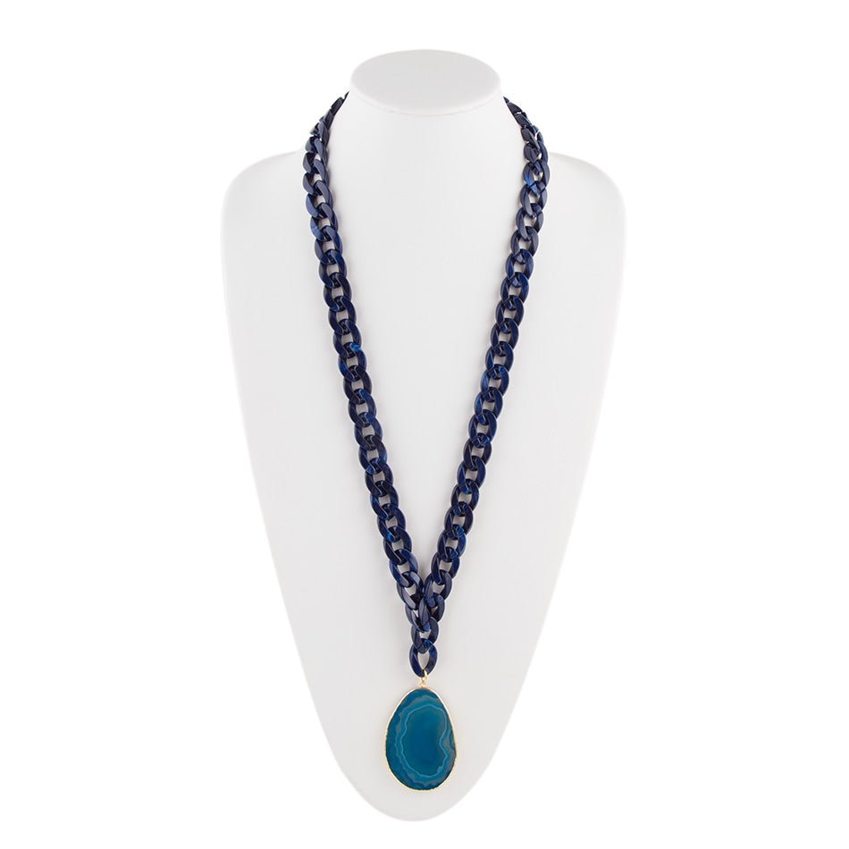 Ocean Storm Blue Agate Necklace