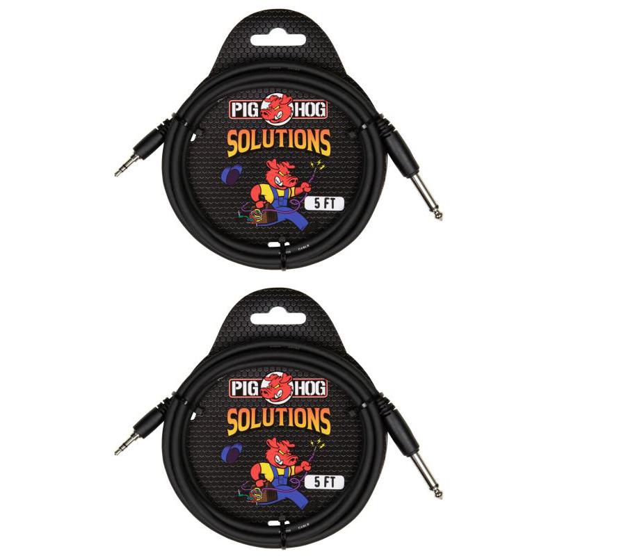 5FT 3.5MM TRS to 1/4 Inch Mono Cable Pig Hog PX-35T4M05 Solutions
