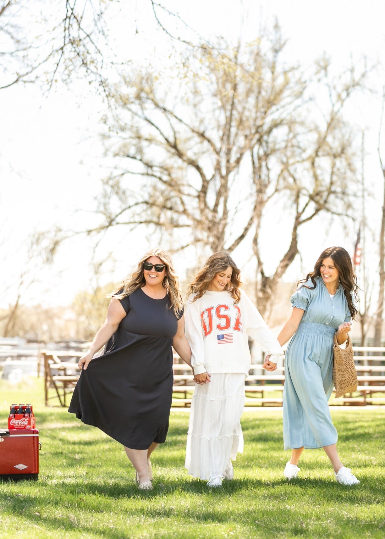 Olivia A-line Solid Midi Dress