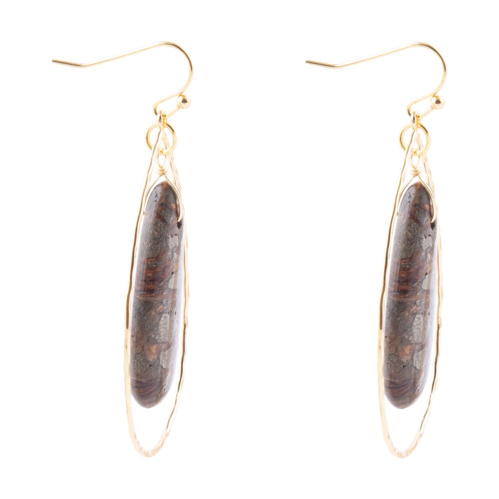 Onyx Matrix Teardrop Statement Earring