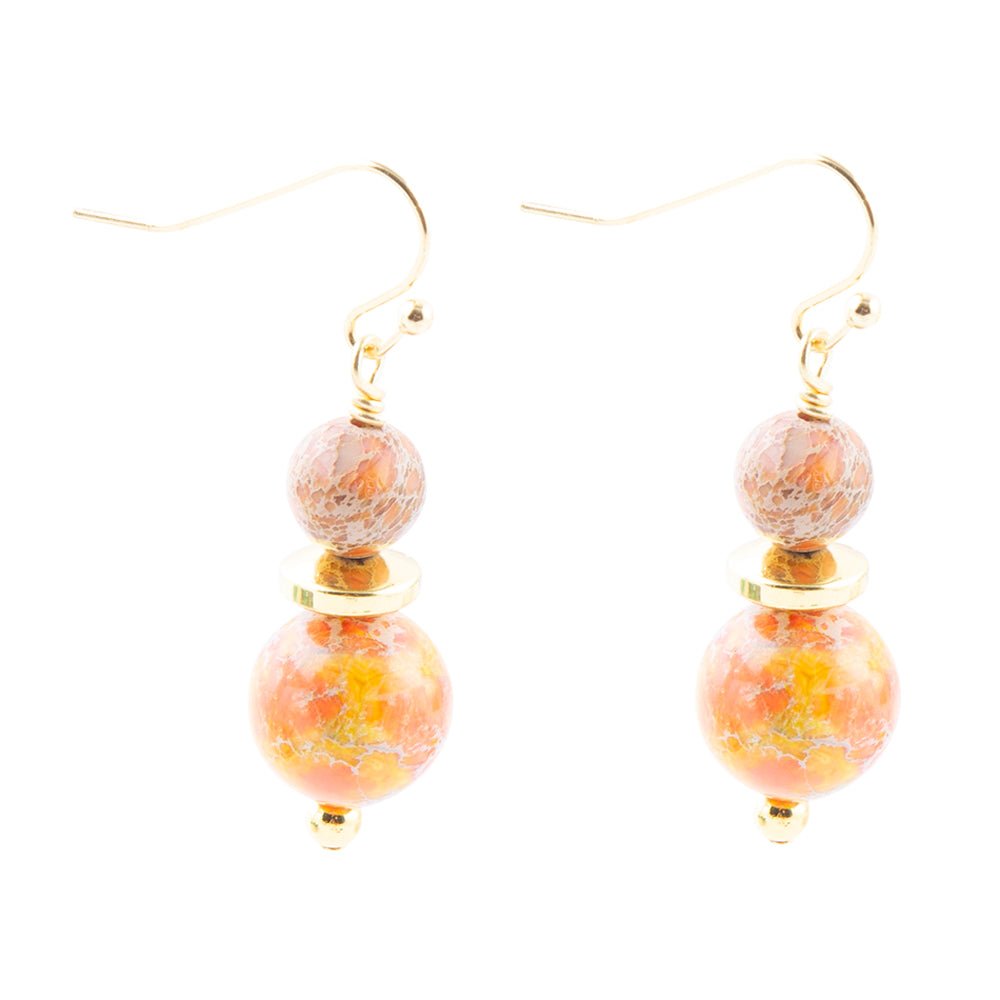 Orange Jasper Drop Earrings