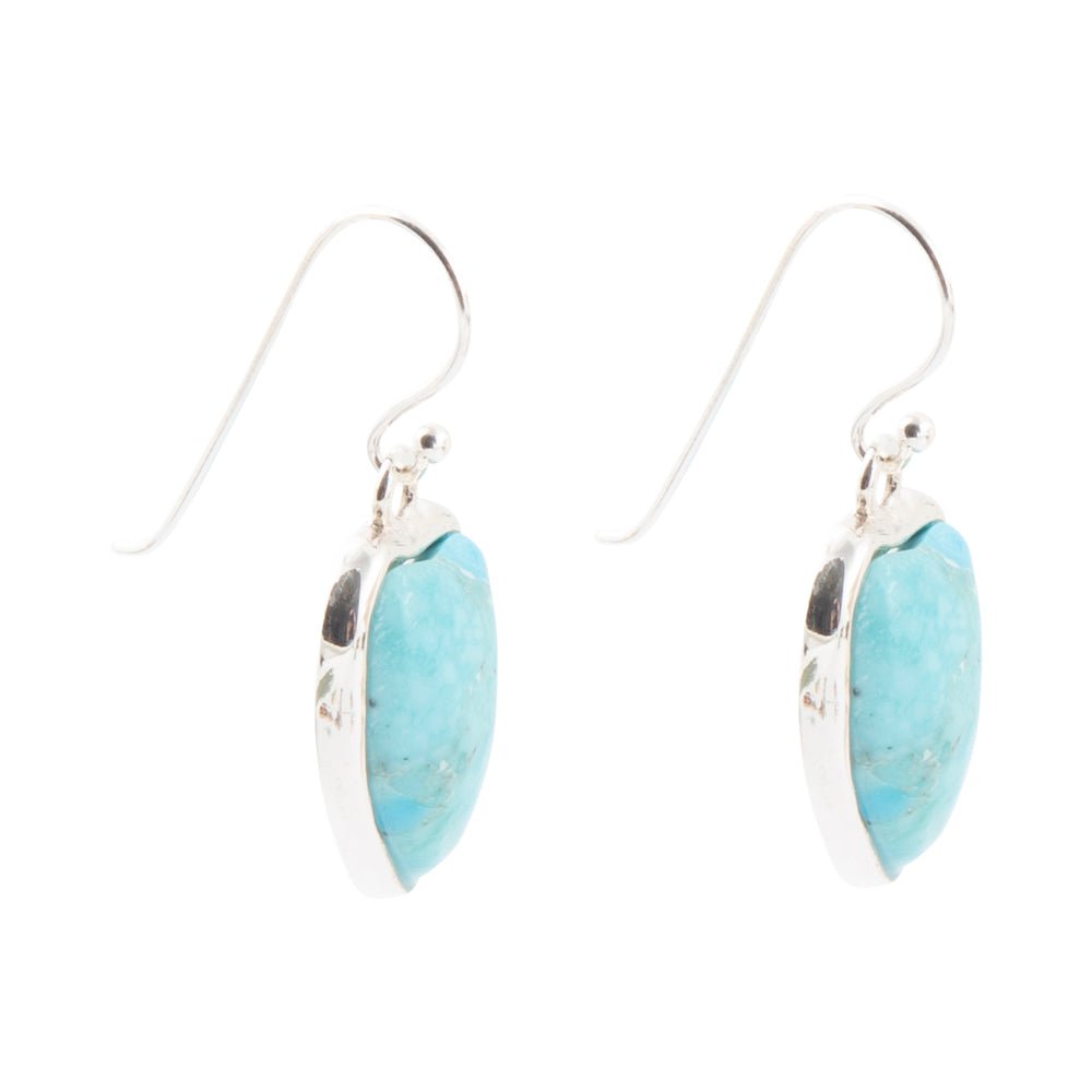 Organic Turquoise and Sterling Silver Drop Earrings