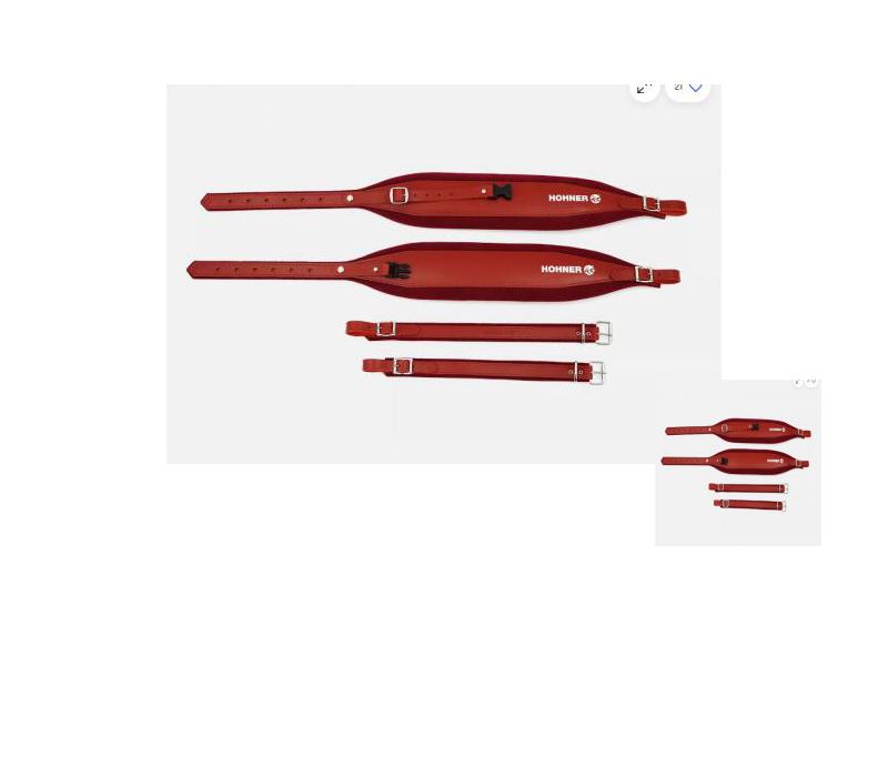 Hohner ACC16 X-Large RED 42" Leather Accordion Strap - Red, NEW