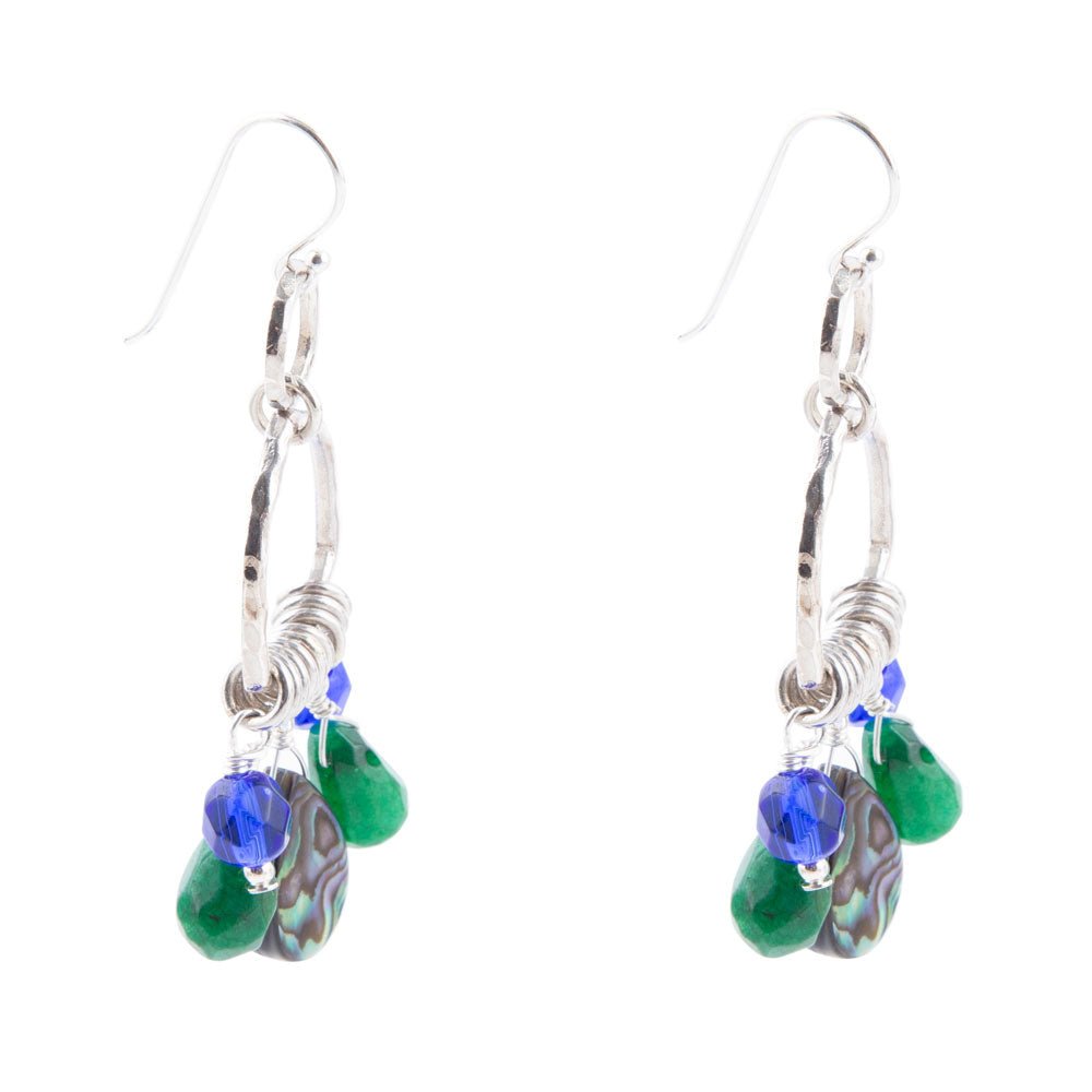 Peacock Abalone Drop Earrings