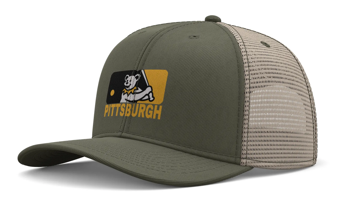 Pittsburgh Baseball Dancing Bear Logo Trucker Cap The Ballpark Collection