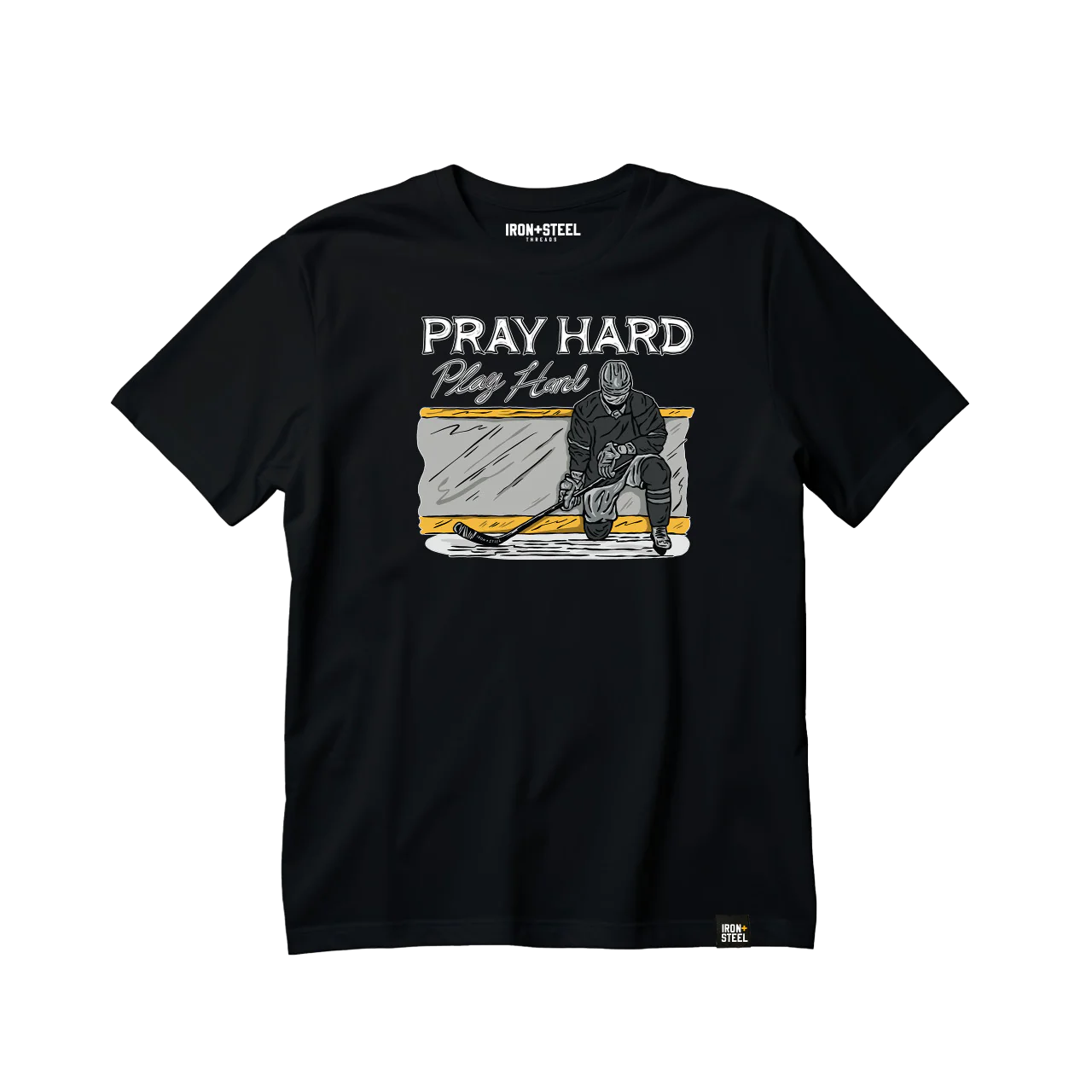 Pray Hard Play Hard Hockey Tee Unisex Cotton T-Shirt