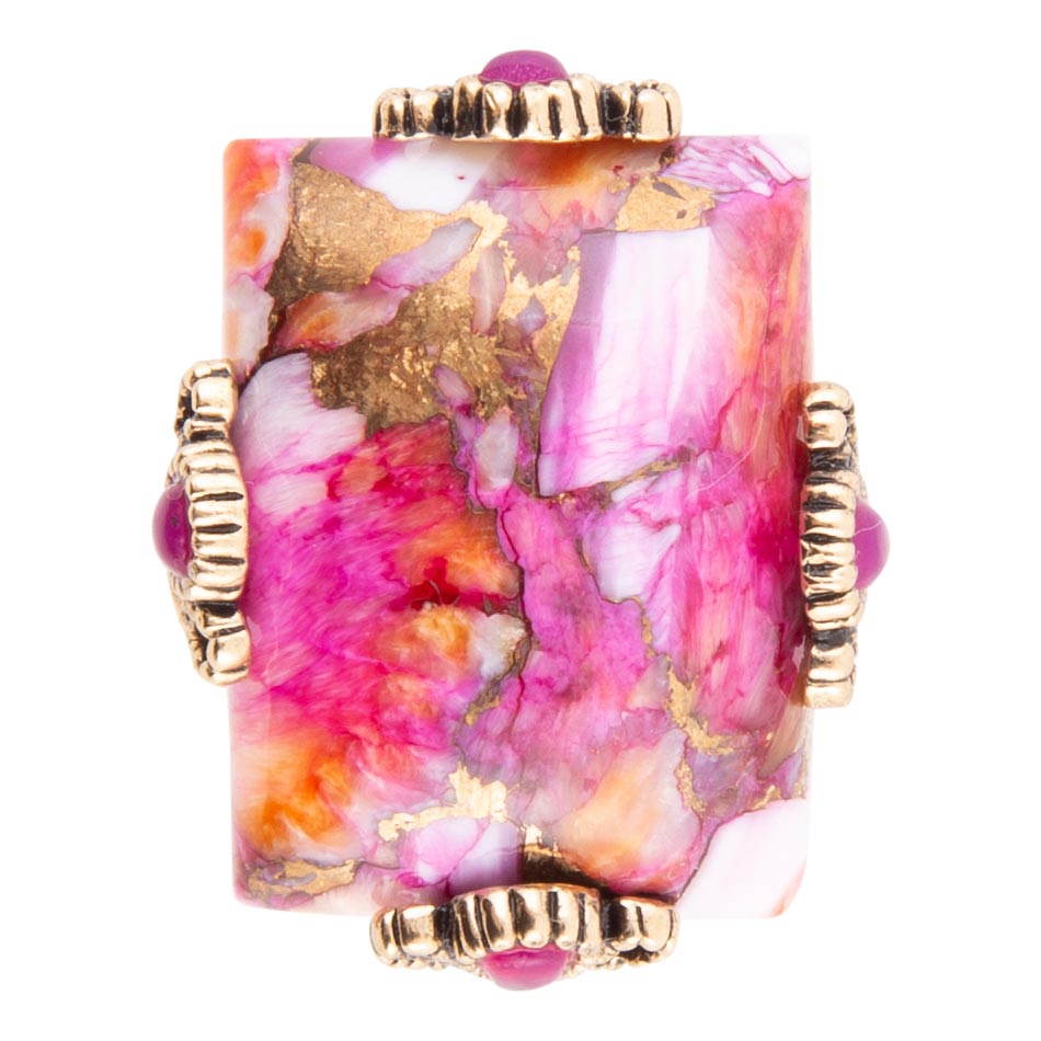 Prismatic Pink Spiny Oyster Matrix Statement Ring