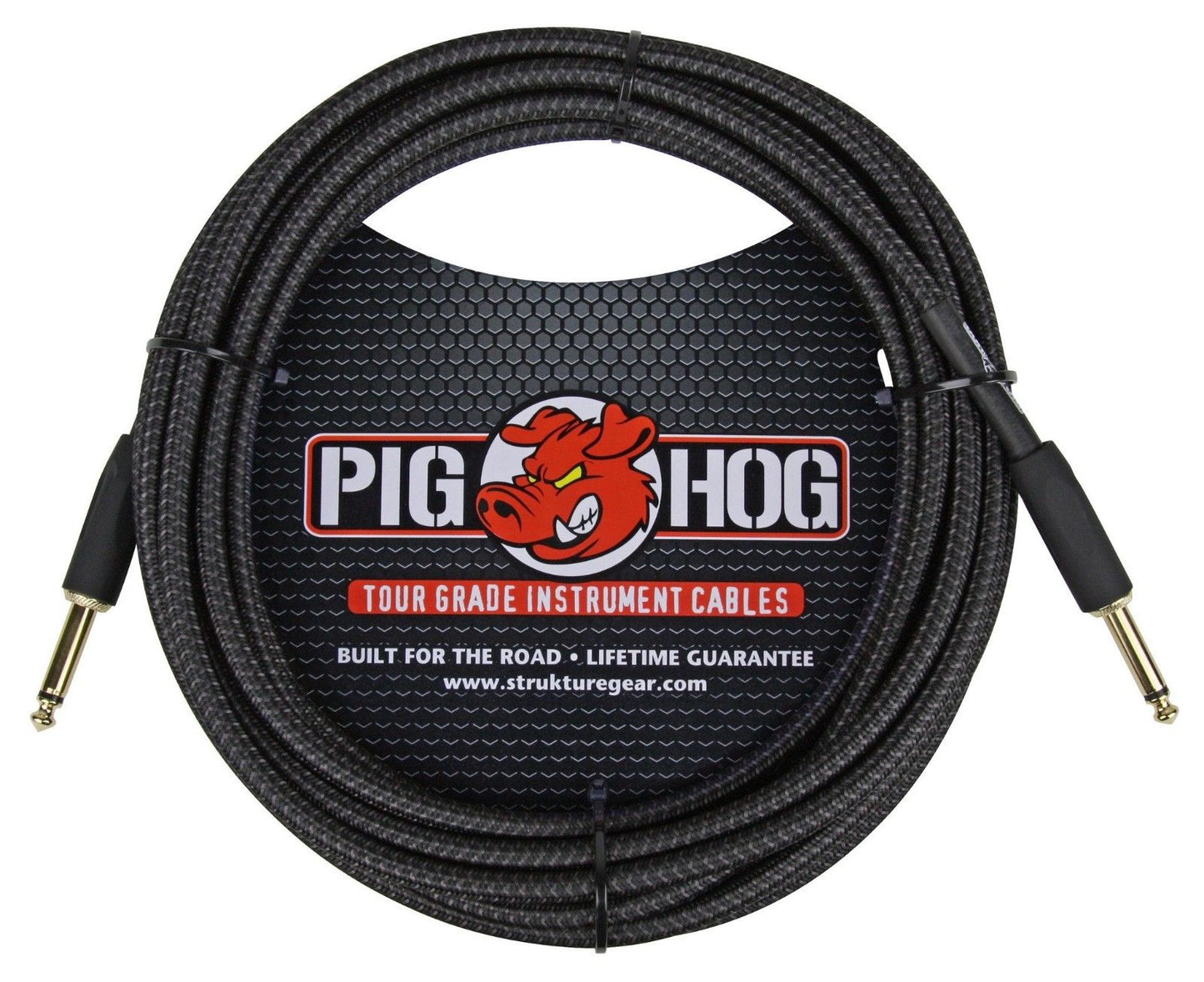 Woven Black Vintage Series Instrument Cable 20 Ft 3 Pack Pig Hog