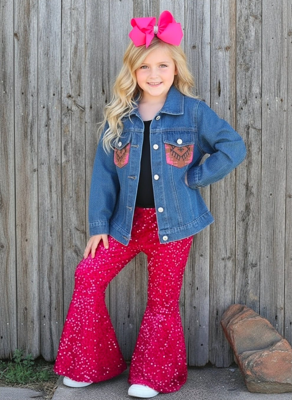 Denim Jacket Aztec Pocket Jacket Country Chic Baby Co