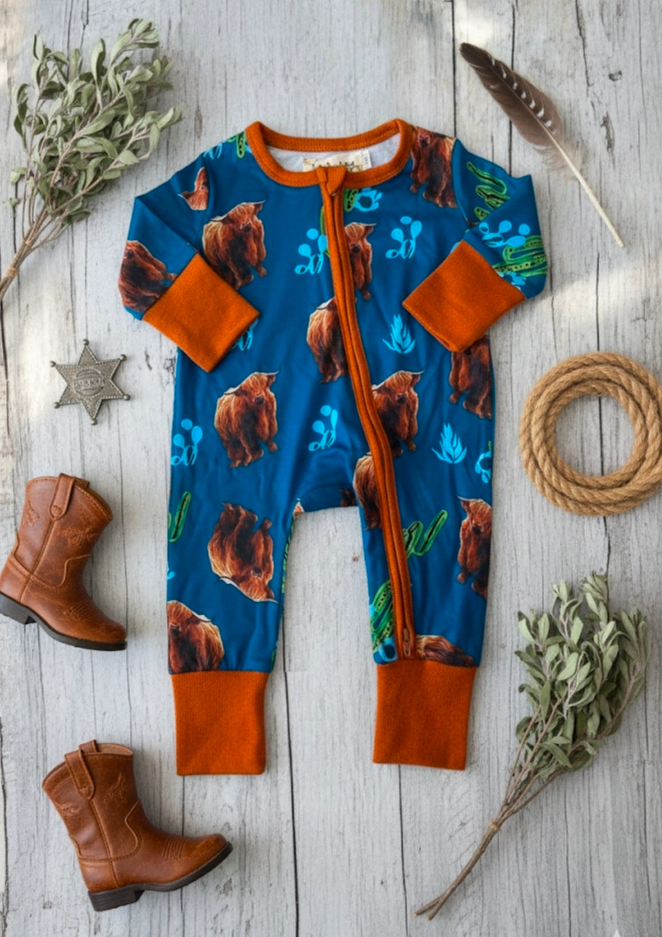 Highland Blues Cozy Baby Romper Country Chic Baby Co