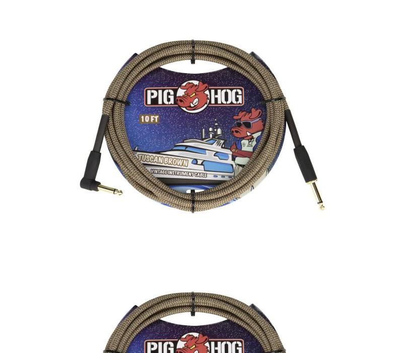 Instrument Cable 10ft Right Angle PCH10TBRR Tuscan Brown Pig Hog