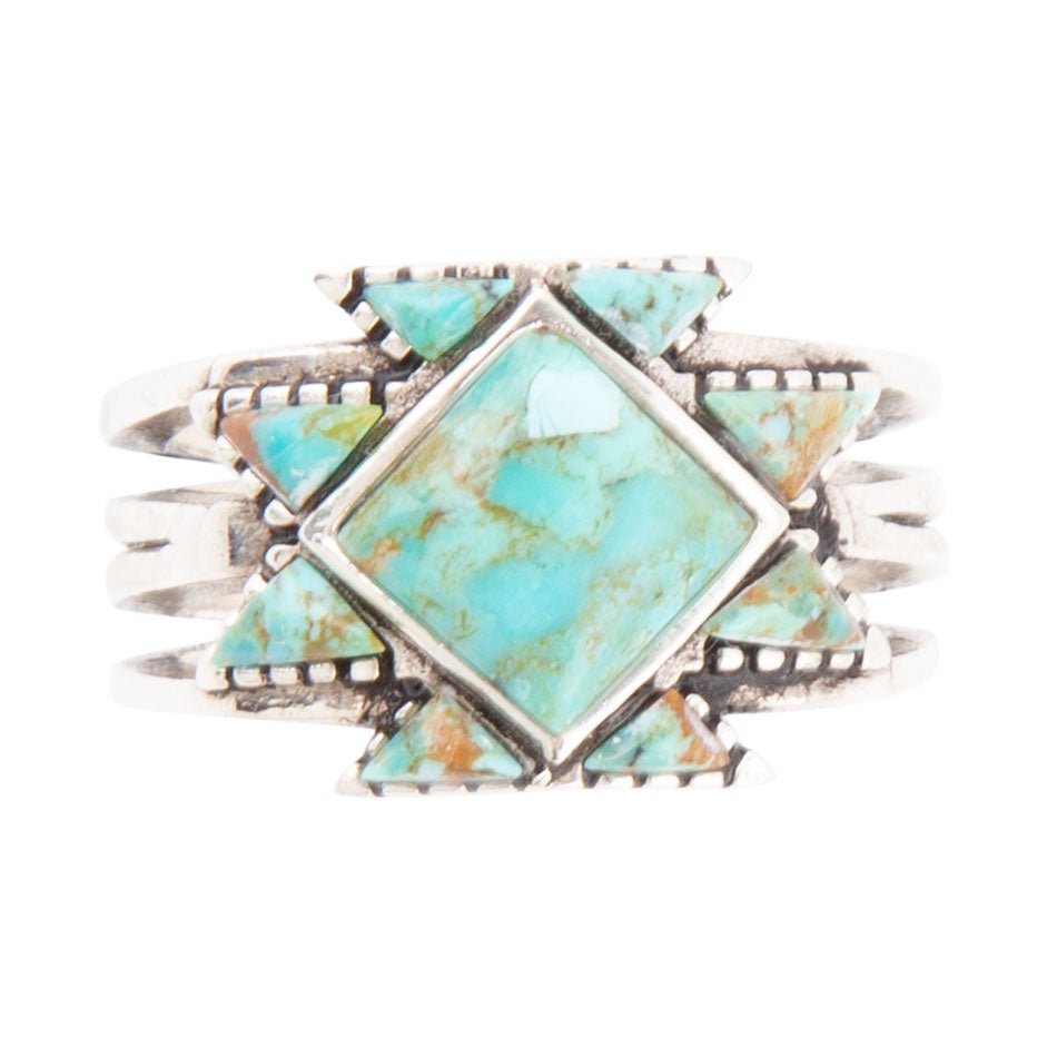 Blue Turquoise Genuine Sterling Silver Ring by Barse Jewelry