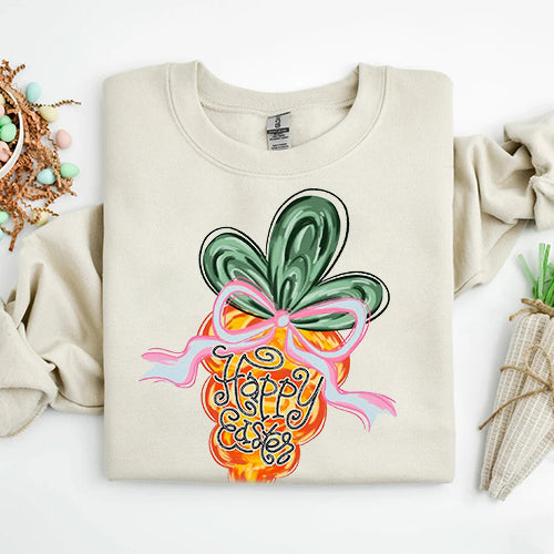 Happy Easter Carrot Coquette Sweatshirts