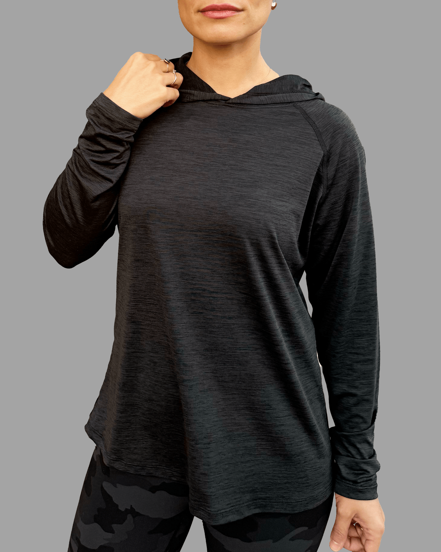 UPF 50+ Sun Protection Female Legacy Hoodie Midnight Grey