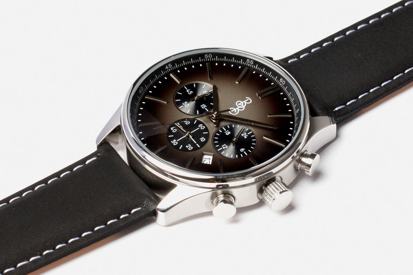 Gray Retro Chronograph Watch with 316L Stainless Steel Case The Beyond Boring Watch Company