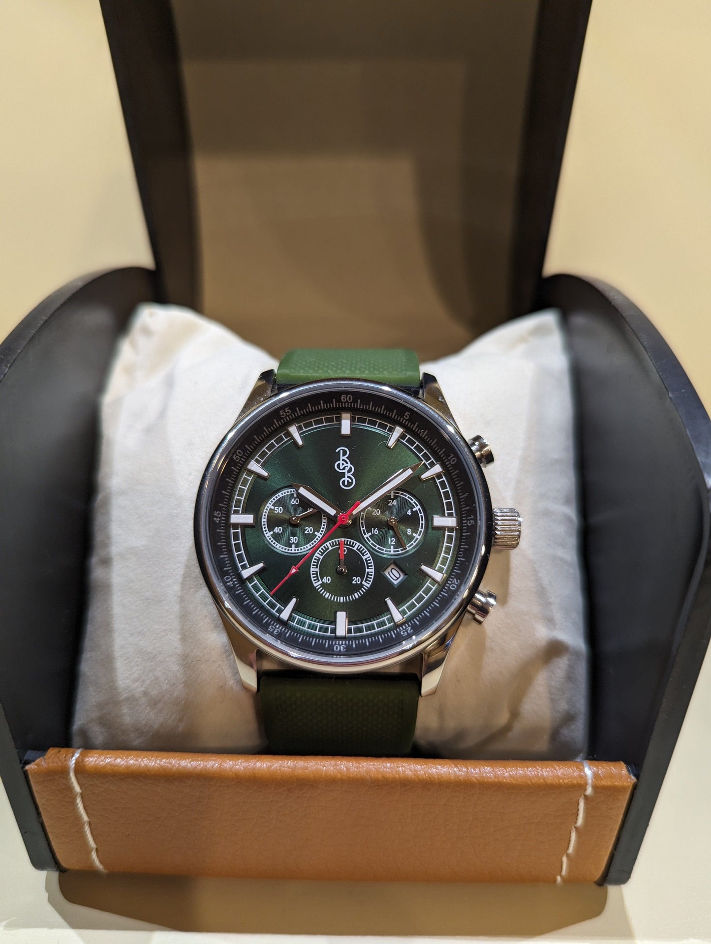 Green Silicone Sport Chronograph Watch The Beyond Boring Watch Company