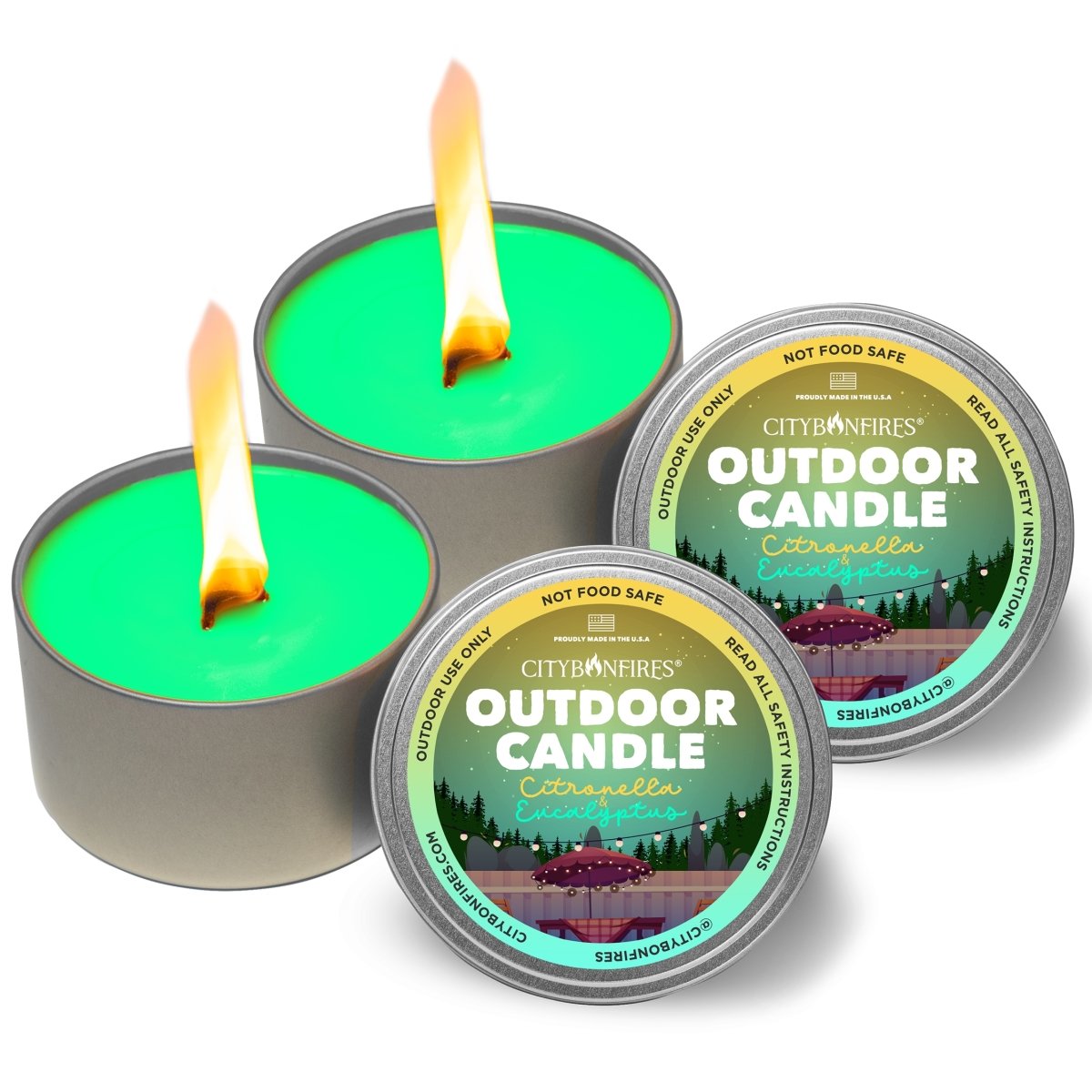 Citronella and Eucalyptus Outdoor Candle 20hr Burn Time City Bonfires