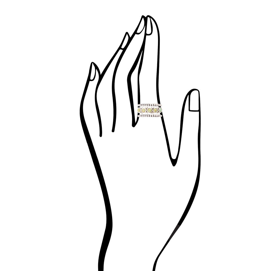 Triple Play Blue Turquoise and Sterling Silver Stack Ring