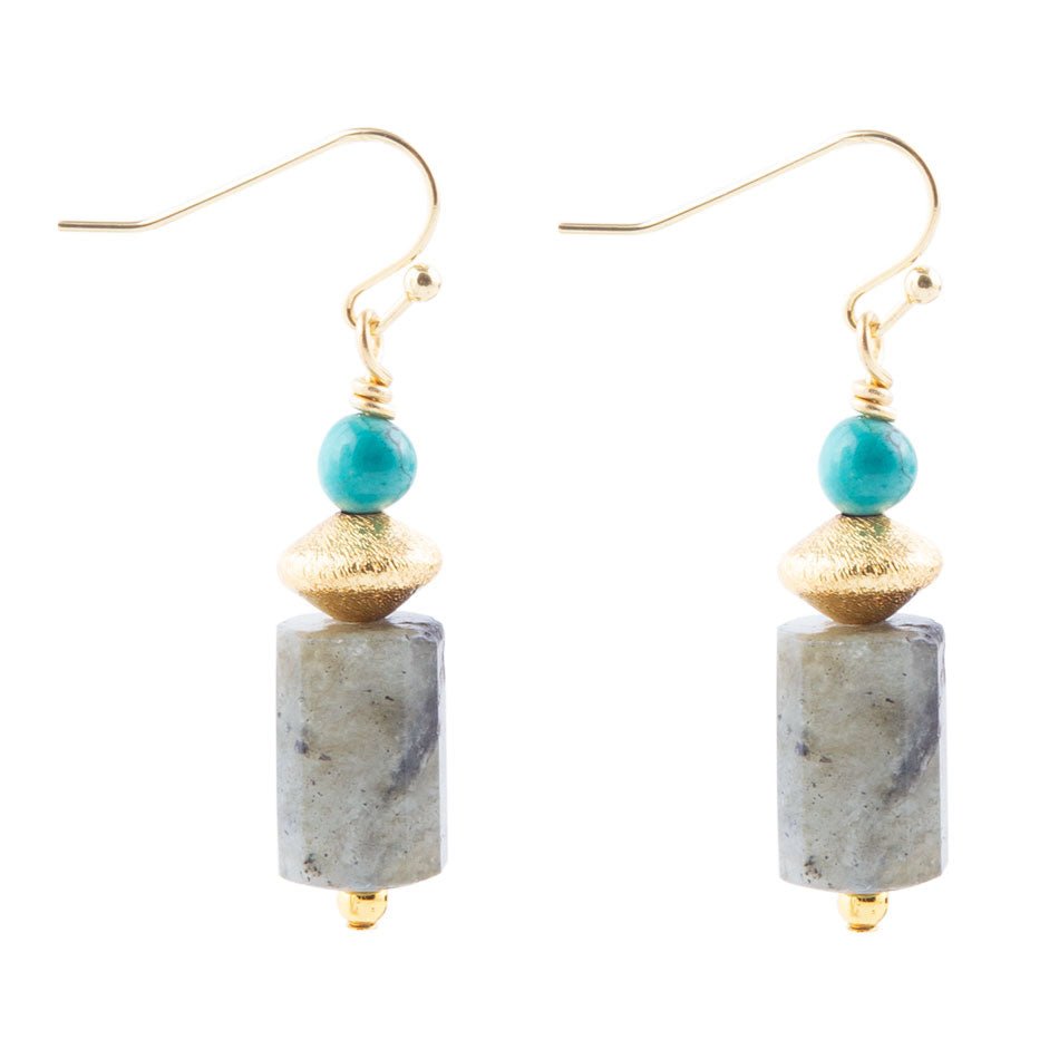 Turquoise Labradorite Drop Earrings