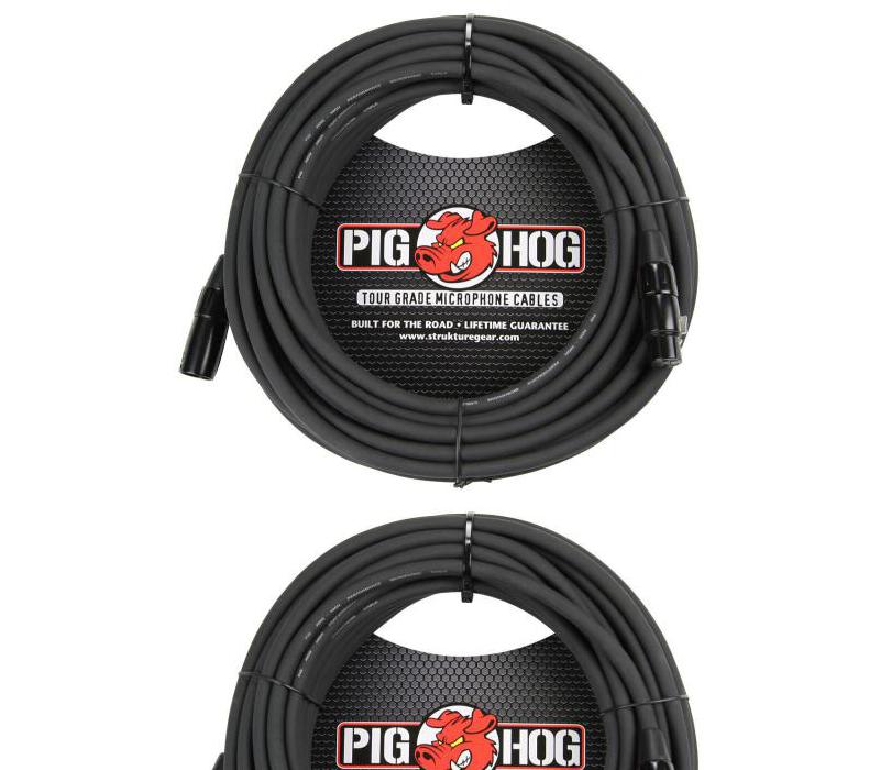 XLR High Performance 8mm Microphone Mic Cable 100 Foot Pig Hog