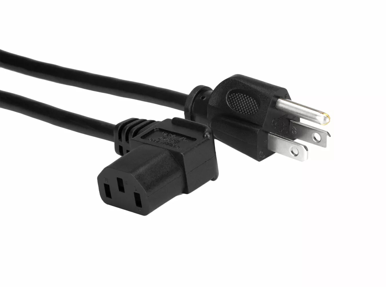Grounded 3-Wire Power Cable Right Angle 8 ft Hosa PWC-148R