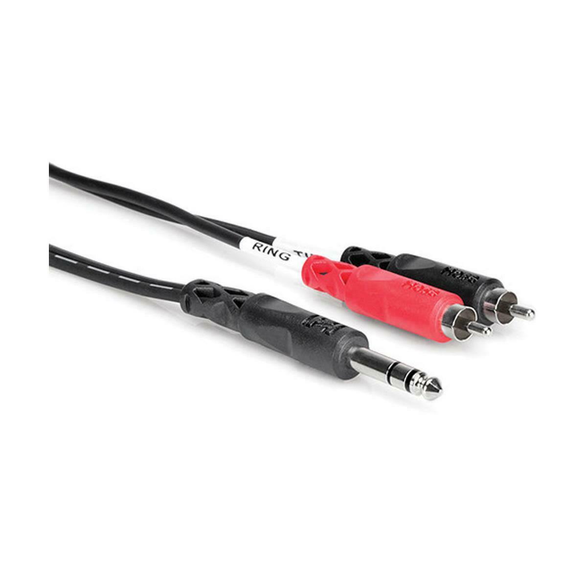 Hosa TRS-202 Channel Insert Mixer Cable 1/4 inch TRS to Dual RCA 2m