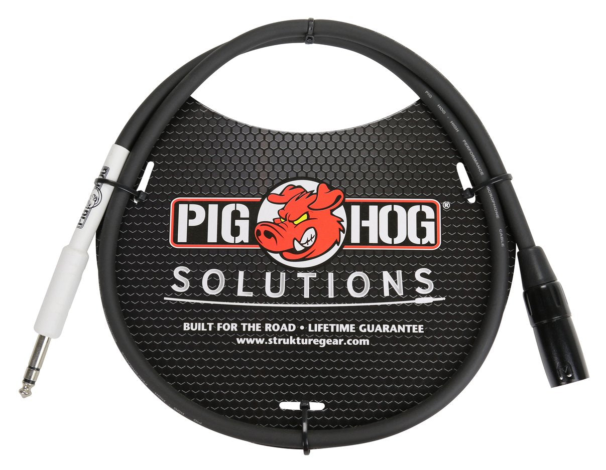 Pig Hog PX4T6 Stereo Balanced Patch Cable XLR Male to 1/4' TRS 6ft 2 Pack