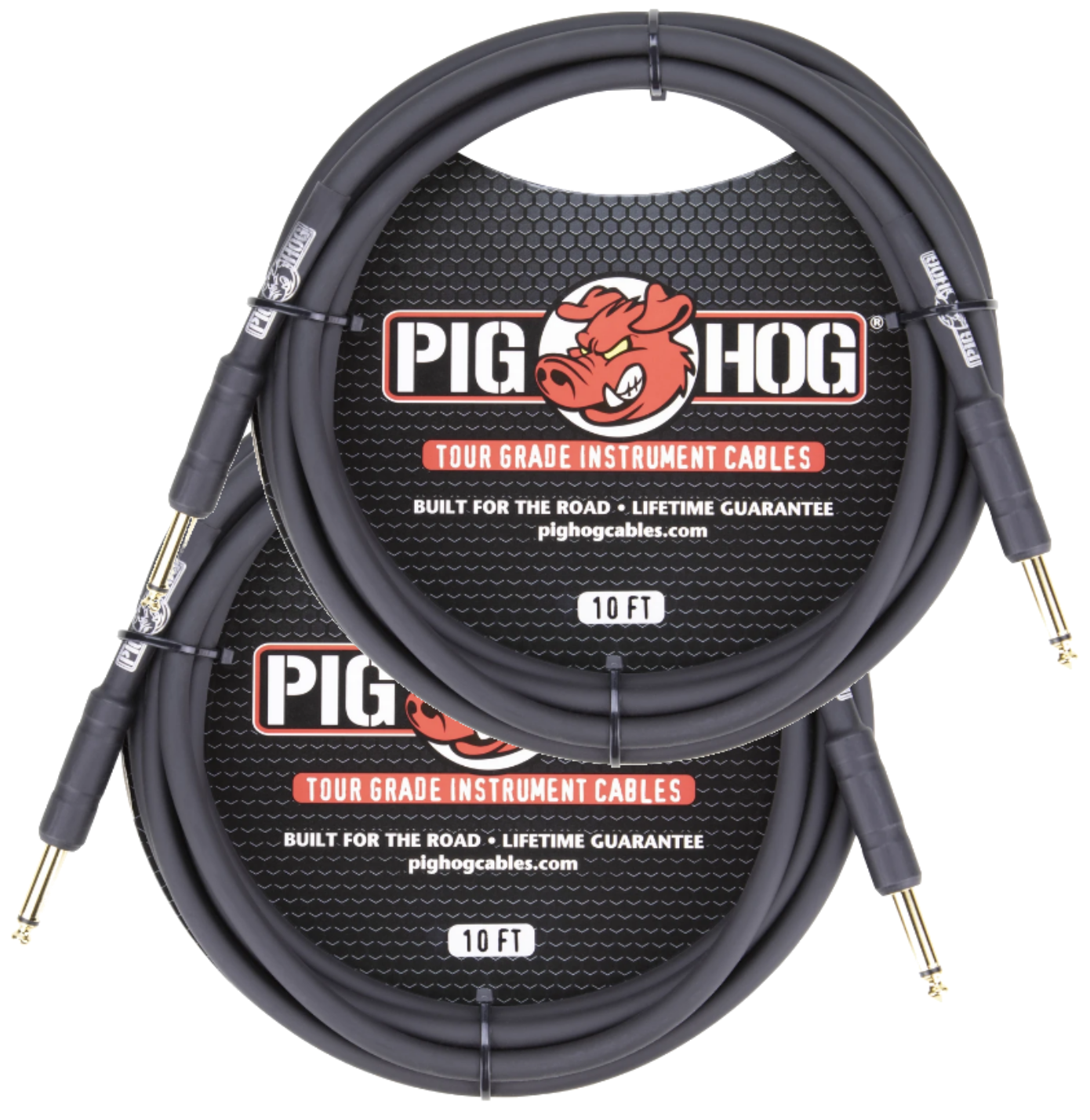 Pig Hog PH10 8mm 10ft Instrument Cable 2 Pack