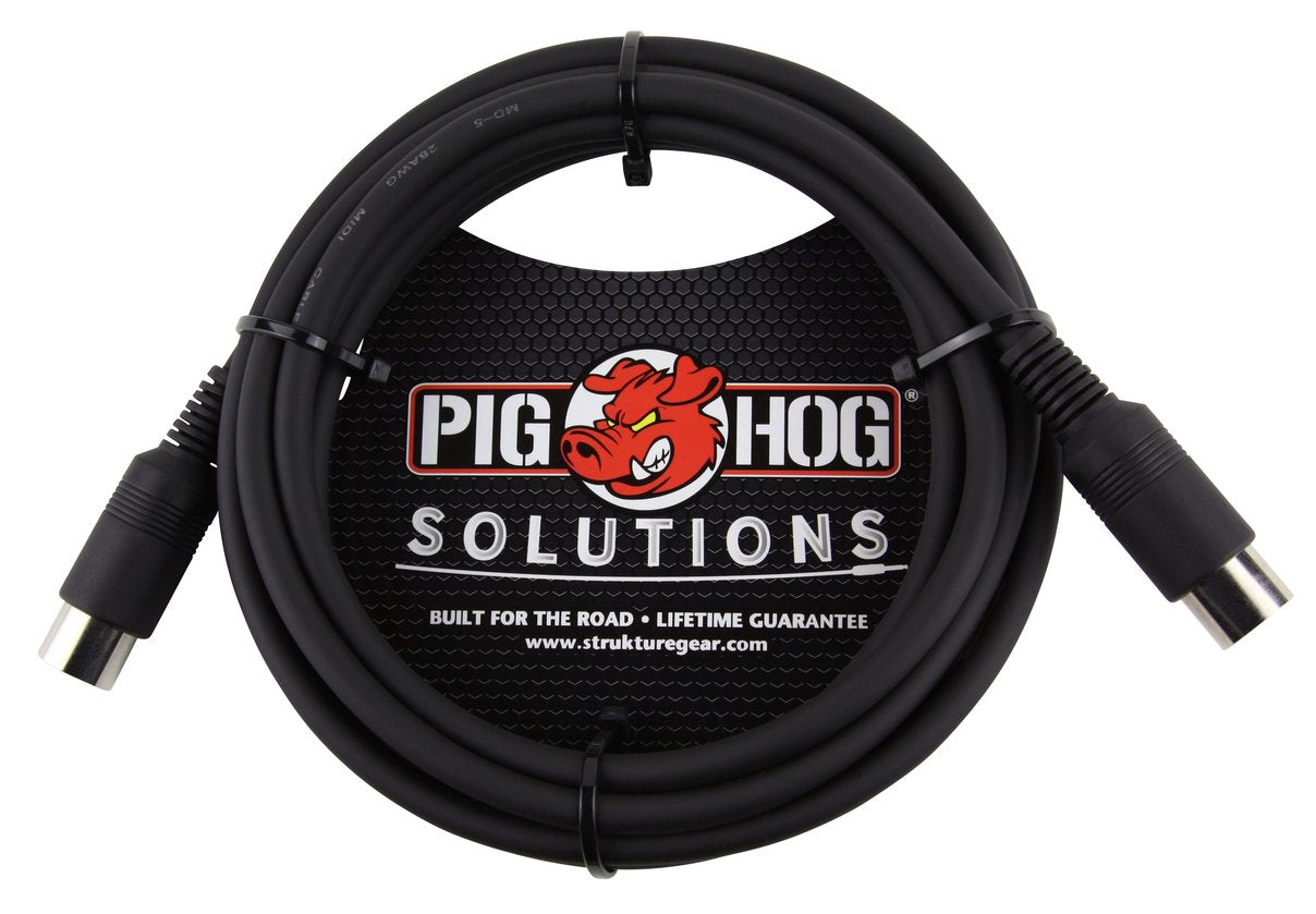 Pig Hog PMID10 Black MIDI Cable 10 ft Instrument Interface