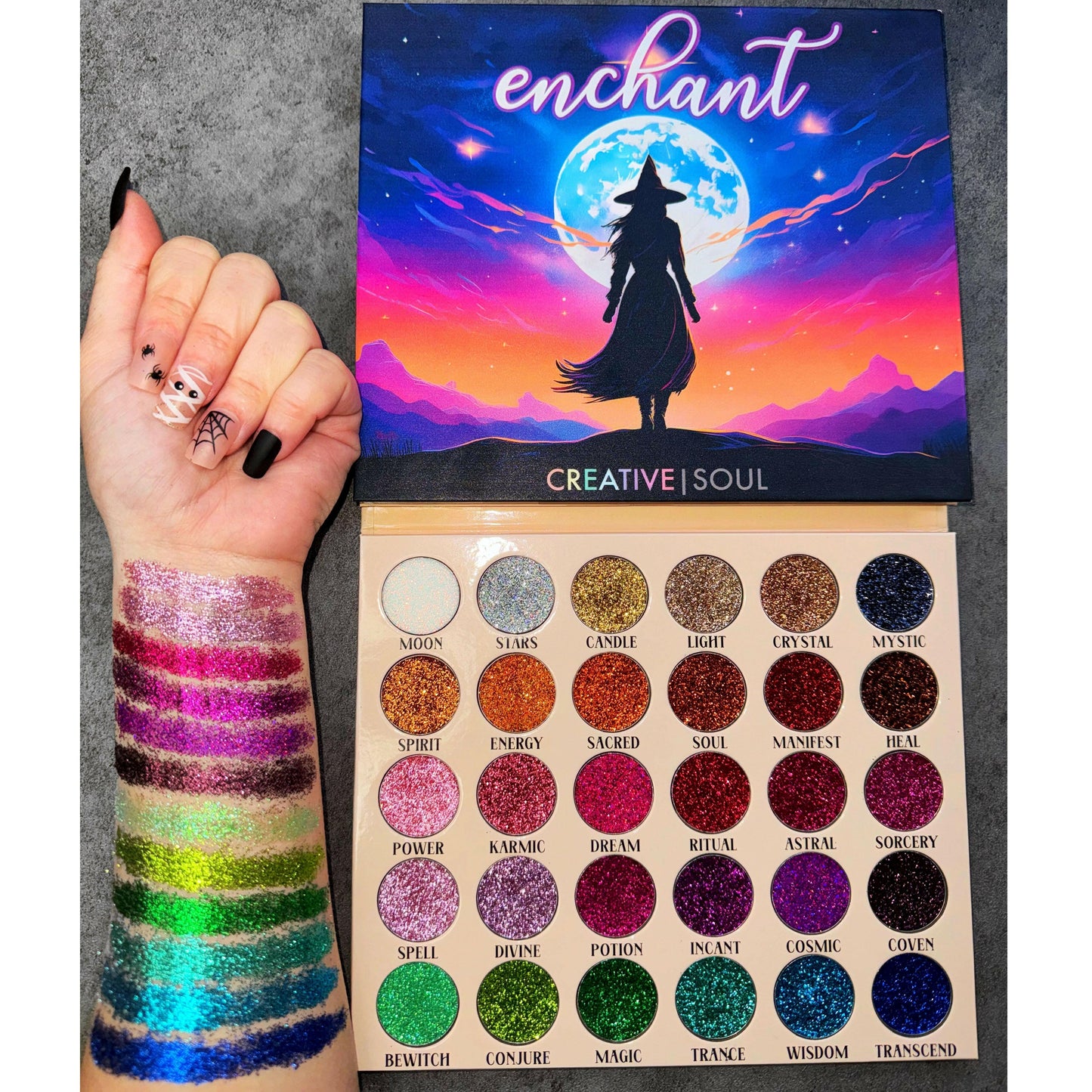 Pressed Glitter Enchant Eyeshadow Palette Creative Soul Cosmetics