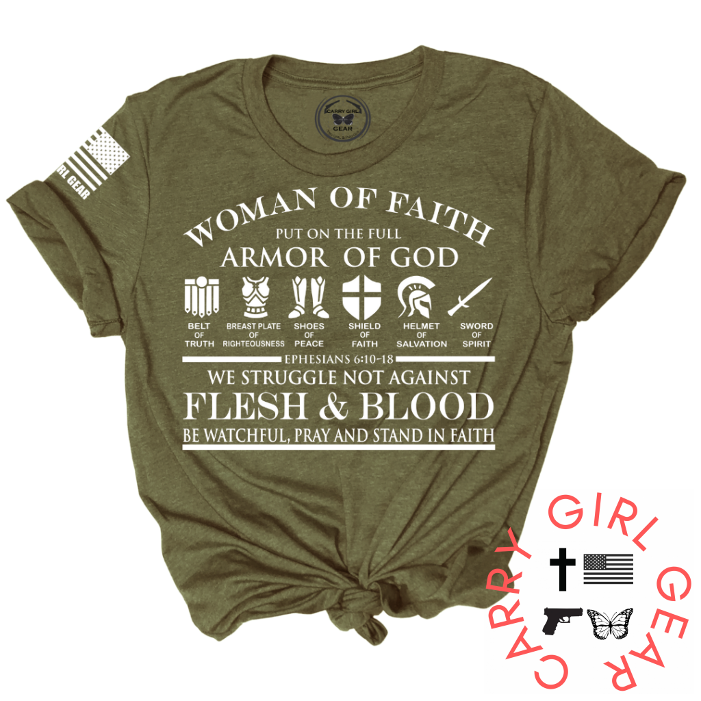 Woman of Faith Fitted Tee 100% Cotton Shirt