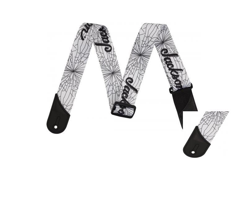 Jackson Cracked Mirror Adjustable Guitar Strap White Jackson
