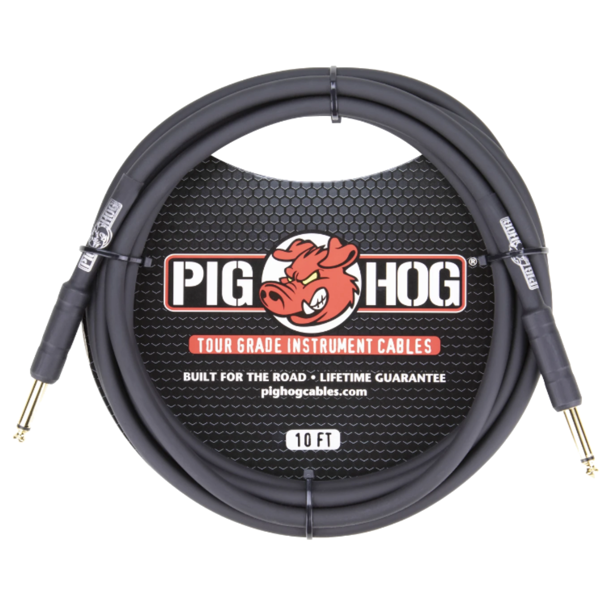 Instrument Tour Grade 1/4-1/4inch 10ft 8mm Black Cable Pig Hog