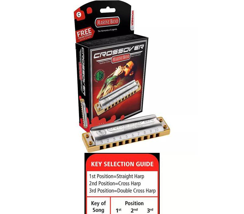 Hohner Marine Band Crossover Harmonica Key of F Diatonic Harmonica