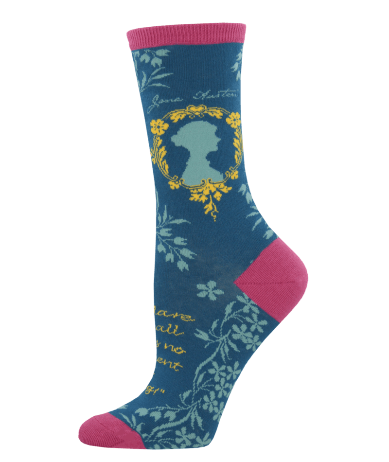 Socksmith Womens Novelty Crew Socks Jane Austen Novelty Footwea - WNC717-STB