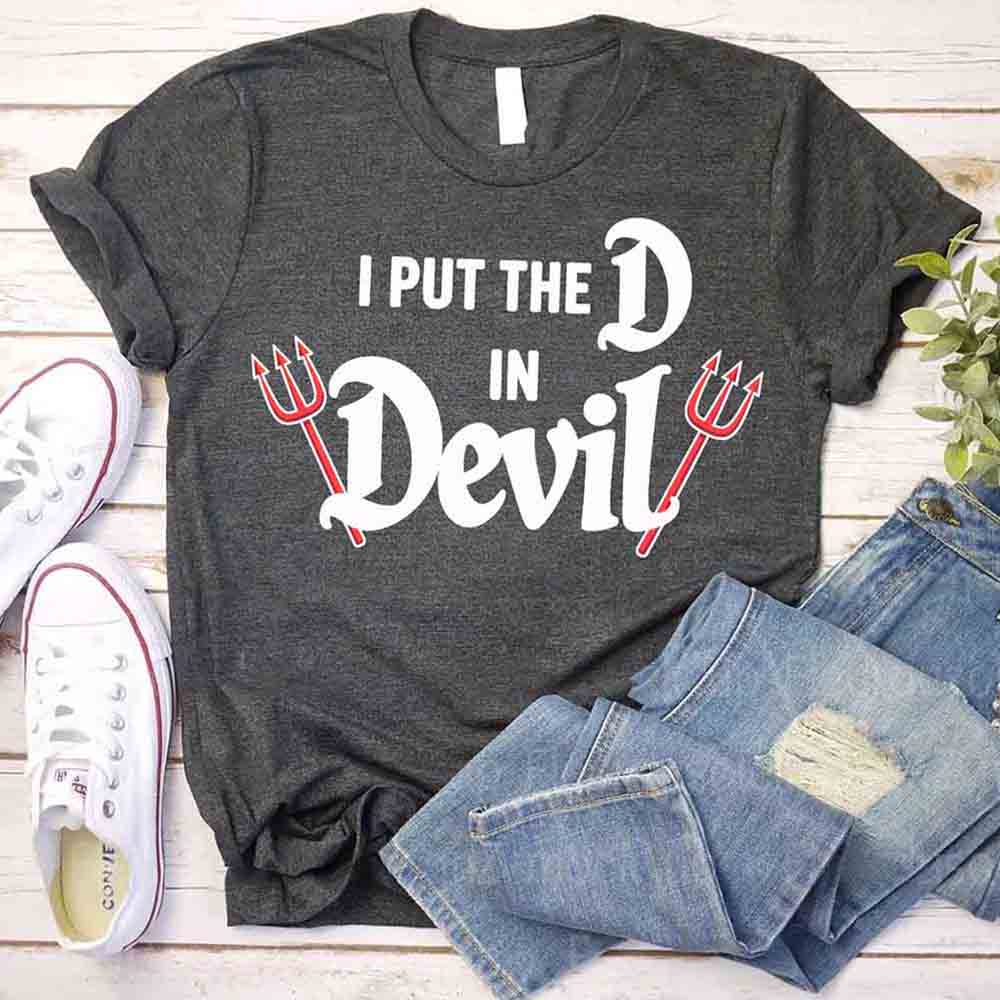 I Put the D in Devil Funny Matching Halloween T-Shirts For Couples