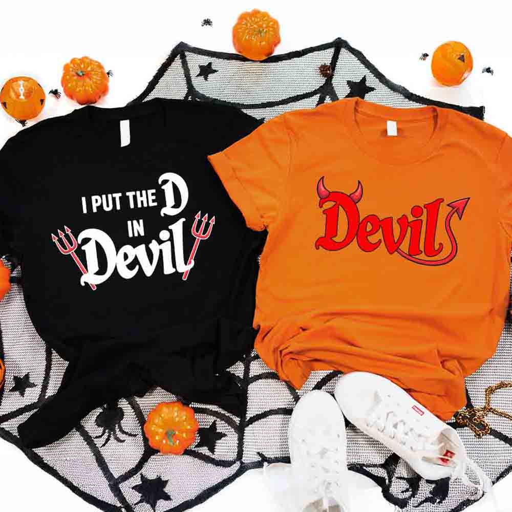 I Put the D in Devil Funny Matching Halloween T-Shirts For Couples