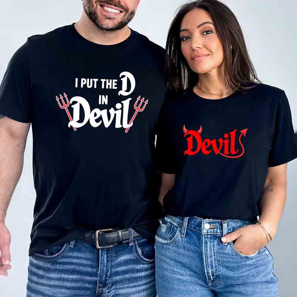 I Put the D in Devil Funny Matching Halloween T-Shirts For Couples
