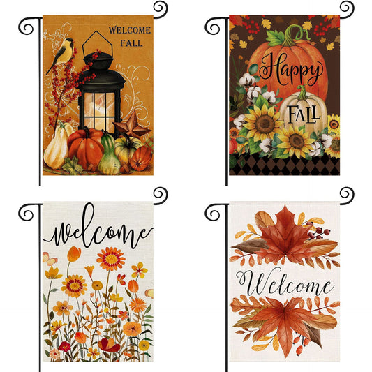 Thanksgiving Garden Banner Pumpkin Flower Decoration Double-sided Flag