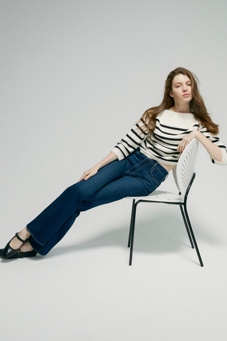 Barbara High Rise Bootcut Jeans Stretch Denim HJ004